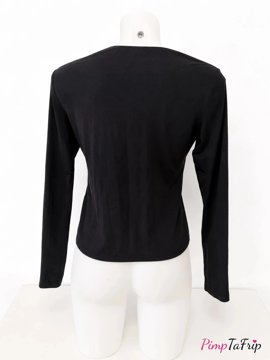 Camiseta de mujer H&M de manga larga negra – Talla M – Cuello cuadrado – photo 4